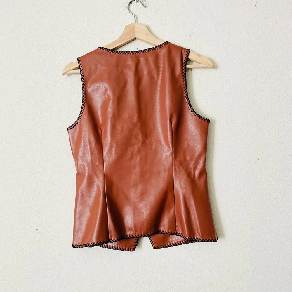 NWOT Amanda Uprichard MEDIUM Ginger vest and skirt set in Chestnut